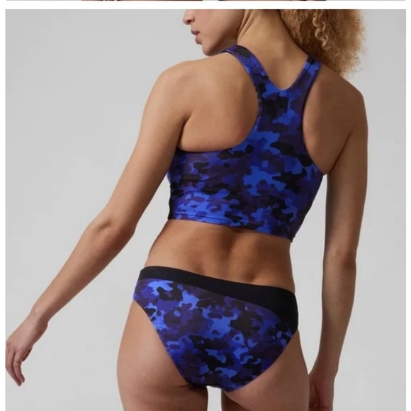 NWT Athleta Camo Conscious CropBikini Top D-DD Freestyle Bottom Swimsuit - Picture 2 of 10